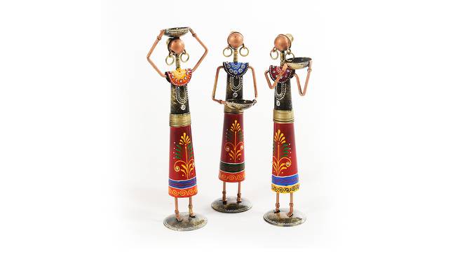 Multiclolour Iron Rural Lady set of   3 (Multicolor) by Urban Ladder - Front View Design 1 - 742243
