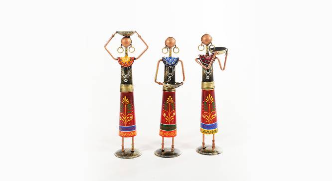 Multiclolour Iron Rural Lady set of   3 (Multicolor) by Urban Ladder - Design 1 Side View - 742258