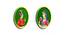 Mdf Red Colour Handpainted Set of 2  King Queen Wall Hanging Round Plate By Craft Tree (Green) by Urban Ladder - Front View Design 1 - 742722