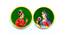 Mdf Red Colour Handpainted Set of 2  King Queen Wall Hanging Round Plate By Craft Tree (Green) by Urban Ladder - Design 1 Side View - 742759