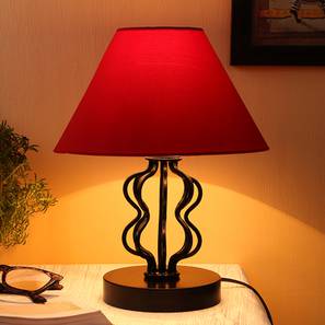 Zuri Red cotton table lamp with iron base-image-7