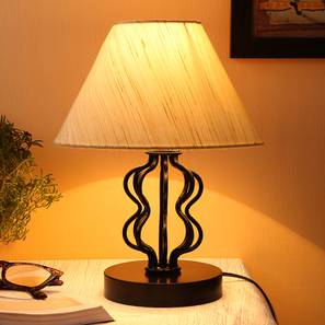 Margot off-white cotton table lamp with iron base-image-18