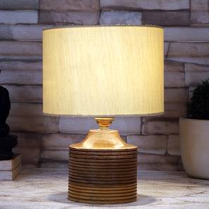devansh Luna Off-White Cotton Table Lamp With Natural Wood Base-picture-18
