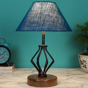 devansh Esmeralda Turquoise Jute Table lamp with Wood & Iron Base-picture-15