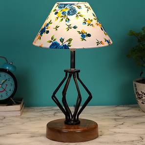 Joy Multicolor Cotton Table Lamp With Wood And Iron Base-image-41