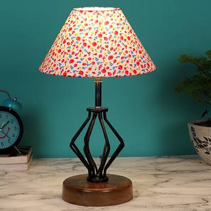 devansh Esme Multicolor Cotton Table Lamp With Wood And Iron Base-picture-13