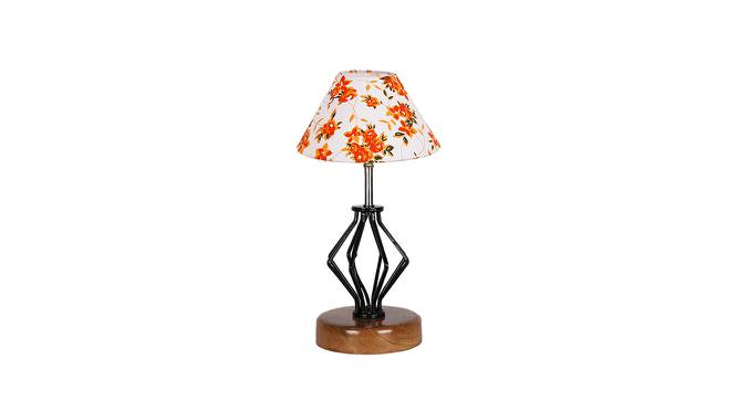 Kalani Multicolor Cotton Table Lamp With Wood And Iron Base by Urban Ladder - Front View Design 1 - 743056