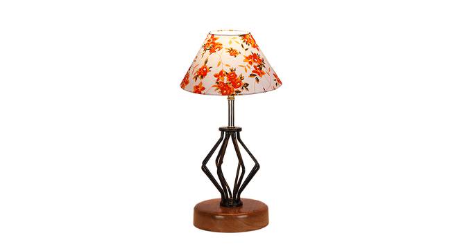 Kalani Multicolor Cotton Table Lamp With Wood And Iron Base by Urban Ladder - Design 1 Side View - 743063