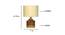 Luna Off-White Cotton Table Lamp With Natural Wood Base (White) by Urban Ladder - Design 1 Dimension - 743074