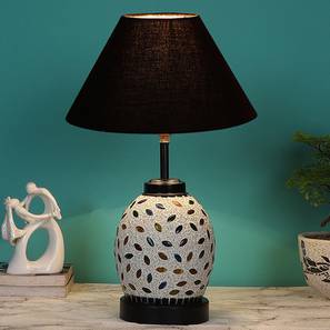 Alison Black cotton Glass Table lamp with Iron Base-image-16