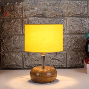 devansh Kehlani Yellow cotton & solid wood table lamp-picture-23