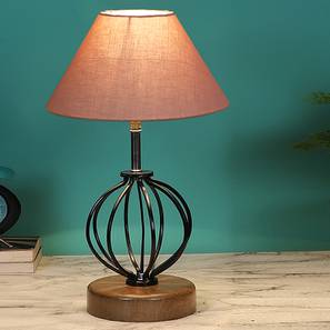 Adriana Grey Cotton Table Lamp With Wood & Iron Base-image-15