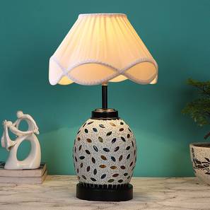 devansh Ryan Vintage Off-White Glass Shade Table Lamp With Iron Base-picture-10