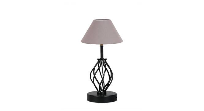 Lena Grey Cotton Table Lamp With Iron Base (Grey) by Urban Ladder - Front View Design 1 - 743129