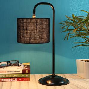 Kayla Black Jute Shade Iron Table Lamp-image-36