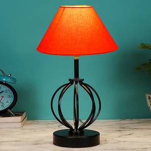 Table Lamps Design Adaline Orange Cotton Table Lamp With Iron Base (Orange)
