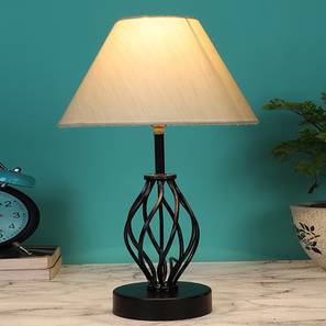 Jane Off-White Cotton Table Lamp With Iron Base-image-34