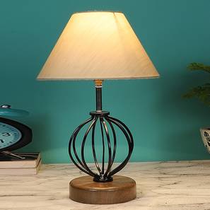 devansh Lennon Off-White Cotton Table Lamp With Wood & Iron Base-picture-18