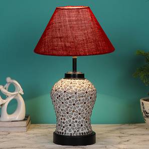 devansh Mabel Maroon Jute Glass Table lamp with Iron Base-picture-15