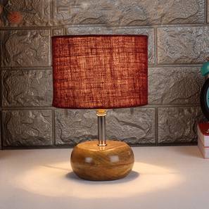 Molly Maroon jute & solid wood table lamp-image-49