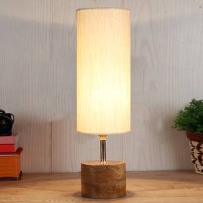 Juliana off-white cotton & solid wood table lamp-image-30