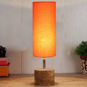 devansh Brynlee Orange cotton & solid wood table lamp-picture-10
