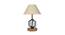 Samara Off-White Cotton Table Lamp With Wood And Iron Base (White) by Urban Ladder - Front View Design 1 - 743301