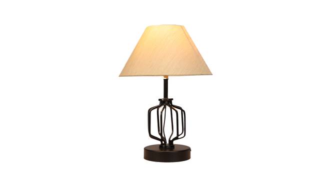 Aitana Off-White Cotton Table Lamp With Iron Base (White) by Urban Ladder - Front View Design 1 - 743302
