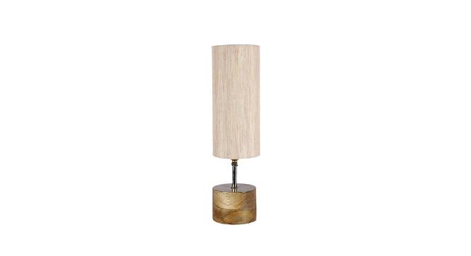 Juliana Off-White Cotton & Solid Wood Table Lamp (White) by Urban Ladder - Front View Design 1 - 743314
