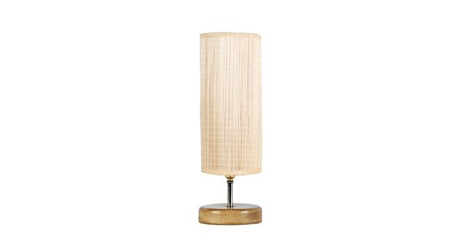 Brianna Wood Table Lamp With Bamboo Shade (Beige) by Urban Ladder - Front View Design 1 - 743328