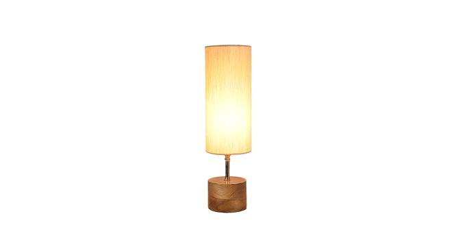Juliana Off-White Cotton & Solid Wood Table Lamp (White) by Urban Ladder - Design 1 Side View - 743349