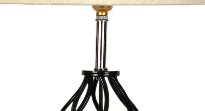 Nyla Off-White Cotton Table Lamp With Wood & Iron Base (White) by Urban Ladder - Ground View Design 1 - 743366