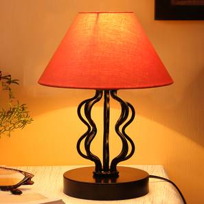 Sawyer Orange cotton Shade Iron Table Lamp-image-18