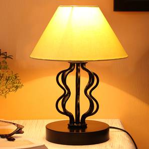 devansh Lilah Yellow cotton Shade Iron Table Lamp-picture-13