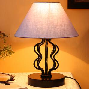 devansh Lola Grey cotton Shade Iron Table Lamp-picture-12