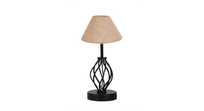 Mckenna Beige Jute Table Lamp With Iron Base (Beige) by Urban Ladder - Front View Design 1 - 743479
