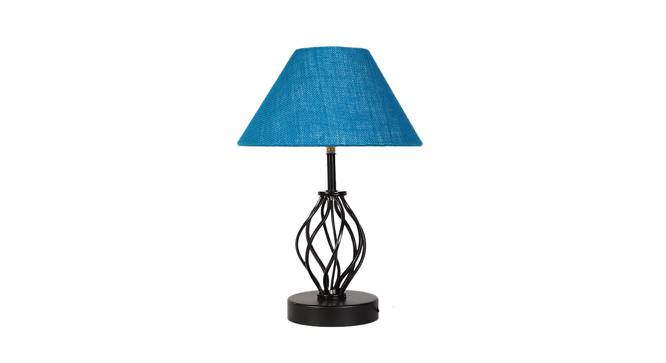 Mariana Turquoise Jute Table Lamp With Iron Base (Blue) by Urban Ladder - Front View Design 1 - 743482