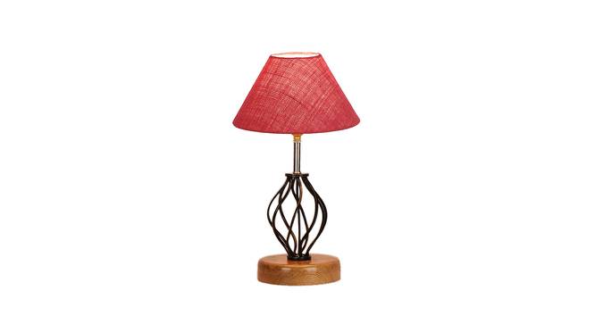 Phoebe Pink Jute Table Lamp With Wood & Iron Base (Pink) by Urban Ladder - Design 1 Side View - 743497
