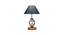 Malia Turquoise Jute Table Lamp With Wood & Iron Base (Blue) by Urban Ladder - Design 1 Side View - 743499