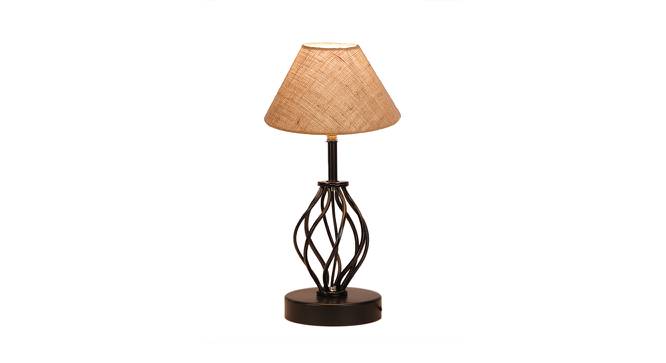 Mckenna Beige Jute Table Lamp With Iron Base (Beige) by Urban Ladder - Design 1 Side View - 743500