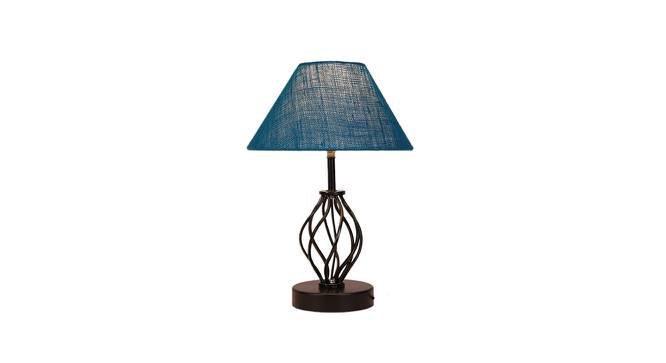 Mariana Turquoise Jute Table Lamp With Iron Base (Blue) by Urban Ladder - Design 1 Side View - 743503