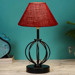 Harley Maroon Jute Table lamp with Iron Base-image-2