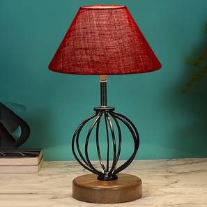 Kiara Maroon Jute Table lamp with Wood & Iron Base-image-30