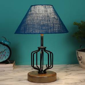 Wren Turquoise Jute Table lamp with Wood & Iron Base-image-13