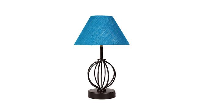 Maggie Turquoise Jute Table Lamp With Iron Base (Blue) by Urban Ladder - Front View Design 1 - 743558