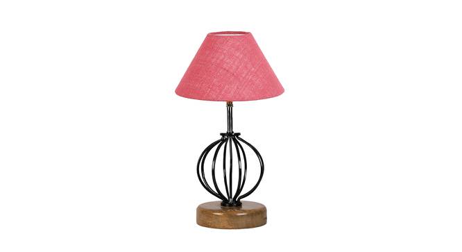Oaklynn Pink Jute Table Lamp With Wood & Iron Base (Pink) by Urban Ladder - Front View Design 1 - 743560