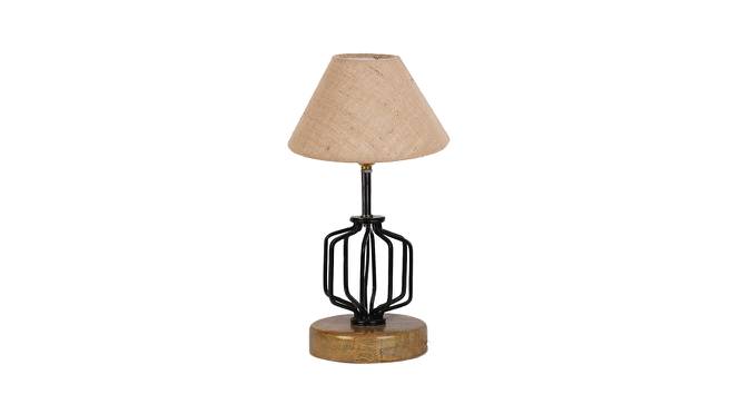 Laura Beige Jute Table Lamp With Wood And Iron Base (Beige) by Urban Ladder - Front View Design 1 - 743563