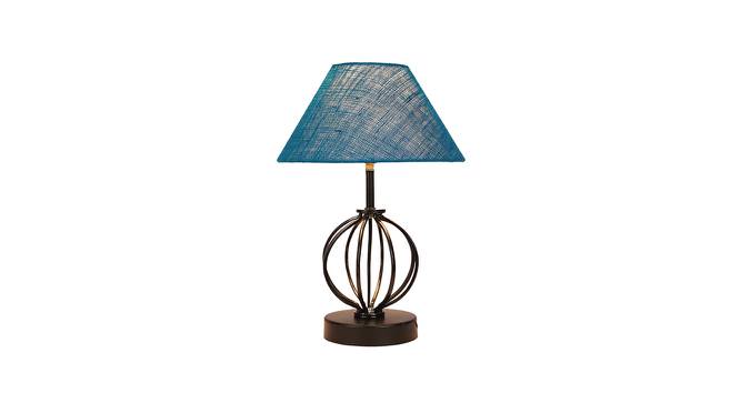 Maggie Turquoise Jute Table Lamp With Iron Base (Blue) by Urban Ladder - Design 1 Side View - 743578