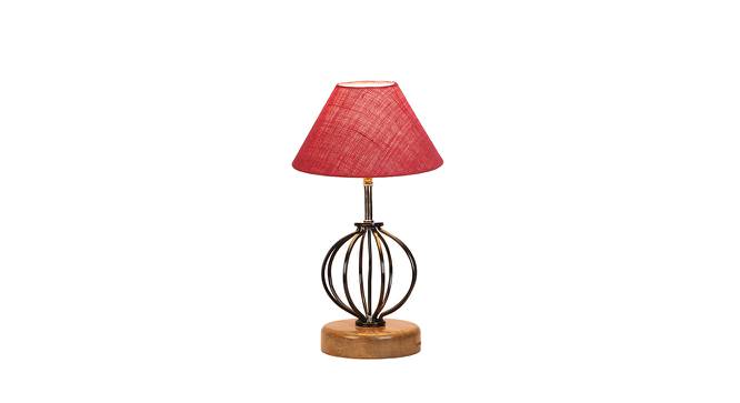 Oaklynn Pink Jute Table Lamp With Wood & Iron Base (Pink) by Urban Ladder - Design 1 Side View - 743579