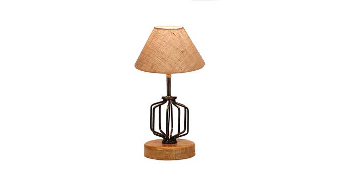 Laura Beige Jute Table Lamp With Wood And Iron Base (Beige) by Urban Ladder - Design 1 Side View - 743582
